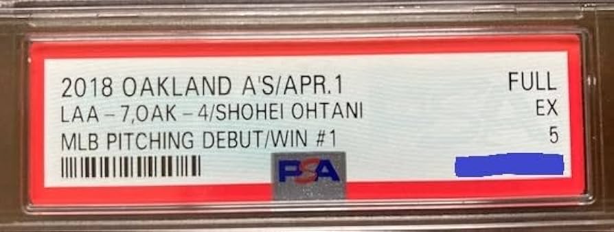大谷翔平/メジャー初登板(初勝利) の観戦チケット(PSA鑑定済) 大谷翔平/メジャー初登板(初勝利) の観戦チケット(PSA鑑定済)